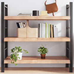 vidaXL világosbarna kezelt tömör tölgyfa fali polc 120 x 60 x (2-6) cm (VD363699)