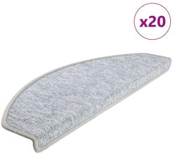 vidaXL 20 db világosszürke lépcsőszőnyeg 65x24x4 cm (VD3365792)