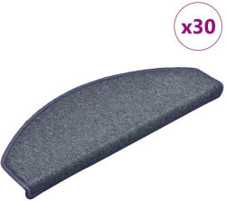 vidaXL 30 db sötétszürke és kék lépcsőszőnyeg 65x24x4 cm (VD3365759)