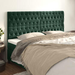 vidaXL 4 db sötétzöld bársony fejtámla 100x7x78/88 cm (VD3116737)