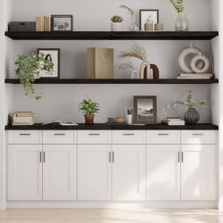 vidaXL sötétbarna kezelt tömör tölgyfa fali polc 200 x 60 x (2-4) cm (VD363850)