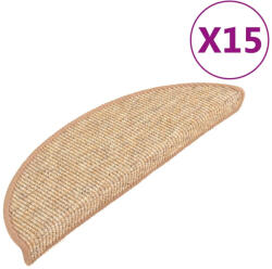 vidaXL 15 db világosbarna lépcsőszőnyeg 56x17x3 cm (VD326898)