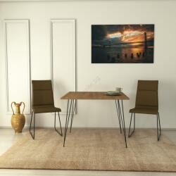 ASIR GROUP Трапезна маса SANDALF 75x90 см кафява/черна (AS1411)
