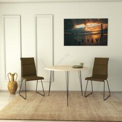 ASIR GROUP Трапезна маса SANDALF 75x90 cм бежова/черна (AS1233)