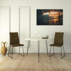 ASIR GROUP Трапезна маса SANDALF 75x90 cм бяла/черна (AS0899)