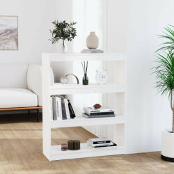 vidaXL fehér tömör fenyőfa könyvszekrény/térelválasztó 80x30x103, 5 cm (VD808189)