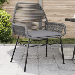 vidaXL 2 db szürke polyrattan kerti szék párnákkal (VD369097)