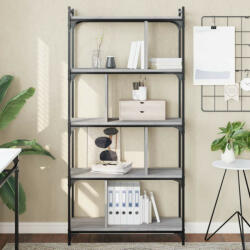 vidaXL 5 szintes szürke sonoma színű fa könyvespolc 76 x 32 x 158 cm (VD833943)