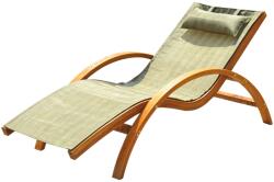 nyugágy, ergonomikus kialakítás, fa, 100 kg-os súly, 161 x 72 x 68 cm, barna / zöld (84B-032BN)