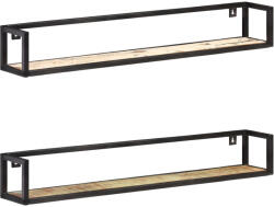 vidaXL 2 db tömör újrahasznosított fa fali polc 120 cm (VD320674)