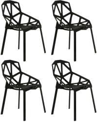 ModernHOME modern Szék szett 4db - Fekete (PC-015 BLACK 4 SZ)