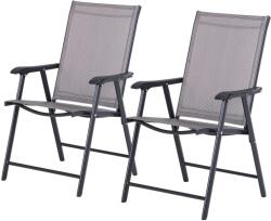  2 db külső összecsukható szék, 58x64x94cm, szürke (84B-381GY)