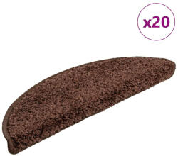 vidaXL 20 db Barna Lépcsőszőnyeg - 56x17x3 cm - Csúszásmentes (VD3365840)