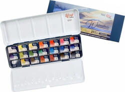 Rósa Akvarellfesték készlet, szilkés - Rósa Gallery Landscape Indigó - 21 x 2, 5 ml - fémdobozos (NeoNEO-3403121)