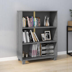 vidaXL HAMAR sötétszürke tömör fenyőfa könyvszekrény 85 x 35 x 112 cm (VD340486)