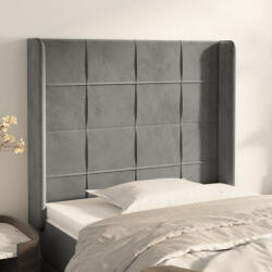 vidaXL világosszürke bársony fejtámla szárnyakkal 83x16x118/128 cm (VD3119610)