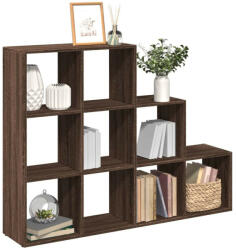 vidaXL 3 szintes barna fa elválasztó könyvespolc 137, 5 x 29 x 103, 5 cm (VD857982)
