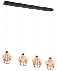 TRIO Borka fekete-natúr függesztett lámpa (TRI-R31264036) E27 4 izzós IP20 (R31264036)