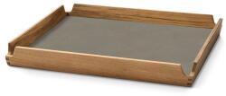 LIND DNA Tavă de servire AIRY NUPO 30 x 30 cm, in / maro, piele / lemn, LIND DNA (LIND992424) Tava
