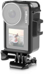 PULUZ PU883B DJI Osmo Action Pro 5 / 4 / 3 PULUZ függőleges műanyag védőkeret ketrec hideg cipőkkel (Fekete) (PU883B)
