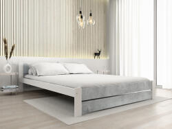  IKAROS DOUBLE ágy 120 x 200 cm, beton/fehér Ágyrács: Léces ágyrács, Matrac: Matrac nélkül