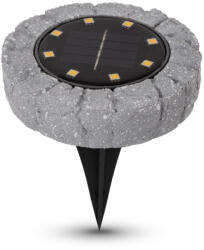 Entac Kerti Szolár Talajlámpa, 8db WW SMD LED, Kőhatású (ALEGSL-P8LGR-S)