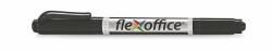 FlexOffice Alkoholos marker, 0, 4/1, 0 mm, kúpos, kétvégű, FLEXOFFICE "PM01", fekete (FO-PM01BLACK)