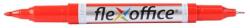 FlexOffice Alkoholos marker, 0, 4/1, 0 mm, kúpos, kétvégű, FLEXOFFICE "PM01", piros (FO-PM01RED)