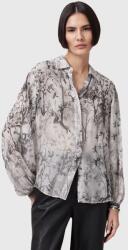 AllSaints selyem keverék póló EDDIE női, galléros, szürke, relaxed, W044PC - szürke 38