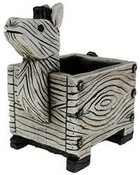Kaspó kő zebra 17*11*17cm szürke (VTA247)