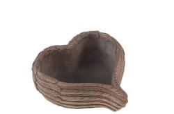 Kaspó kő 23x23x10cm szív forma arany (VTA069)