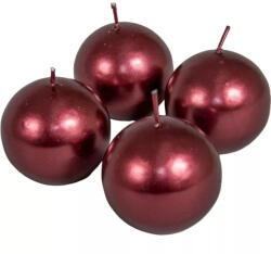Medvés Gömb gyertya - metál bordó 60mm