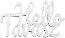 Valex Decor 3db. "Hello Tavasz" felirat fából 10 x 5.5cm - Fehér (MT8-401)