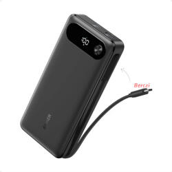 Anker Powerbank 20000mAh, 65W, 1xUSB-C, 1xUSB-A, Beépített USB-C töltő kábel, fekete - A1383H11 (A1383H11) - berczitech