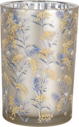 Clayre & Eef Suport lumanare sticla Flowers 12x18 cm (6GL4967)