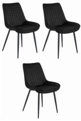 Scaun Bucatarie Si Dining VERDO Negru/Negru x 3 Buc