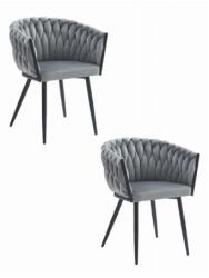  Scaun Bucatarie Si Dining ORION Catifea Gri Deschis x 2