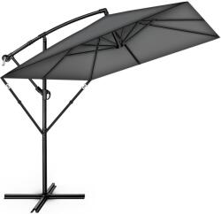 Tillvex Umbrela de soare dreptunghiulara pentru gradina si terasa, Tillvex®, Ø 330 cm, inclinabila, protectie UV 50+, husa protectie, rotativa la 360°, cu manivela, antracit (TVESNS-003)