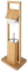 Casaria Suport baie 2 in 1, hartie igienica, perie de toaleta, bambus, 83 x 24, 5 x 20 cm (109259)
