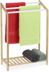 Relaxdays Suport prsoape, cu raft, 2 sine, din bambus, 78 x 53 x 24 cm (10039431)
