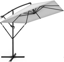 Tillvex Umbrela de soare patrata, pentru gradina si terasa, Tillvex®, Ø 330 cm, inclinabila, protectie UV 50+, husa protectie, rotativa la 360°, cu manivela, gri (TVESNS-006)