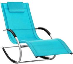 Tillvex Sezlong balansoar, pliabil, rezistent la intemperii, rezistent la UV, capacitate 150 kg, 175 x 78 x 89 cm, albastru (TVSKLG-005)