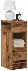 vidaXL 2 db antik fa színű éjjeliszekrény fiókkal 25x31x66 cm (858629) - valora