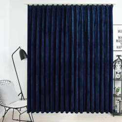 vidaXL sötétkék bársony sötétítőfüggöny kampókkal 290 x 245 cm (134535) - valora