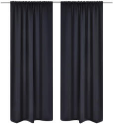 vidaXL 2 db fekete sötétítőfüggöny nyílással 135 x 245 cm (130370) - valora