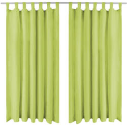 vidaXL 2 db zöld mikroszatén függöny karikákkal 140 x 245 cm (132224) - valora
