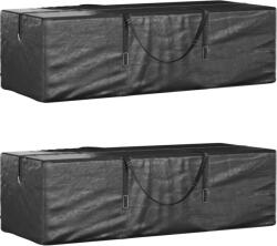 vidaXL 2 db fekete polietilén kerti párnatároló zsák 135x40x55 cm (3155396) - valora
