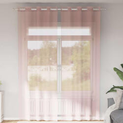 vidaXL 2 db világos rózsaszínű fátyolfüggönyök rojtokkal 140x300 cm (4102088) - valora
