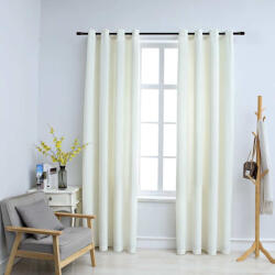 vidaXL 2 db krémszínű bársony sötétítőfüggöny gyűrűkkel 140 x 175 cm (134512) - valora