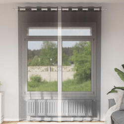 vidaXL 2 db fekete fátyolfüggönyök rojtokkal 140x300 cm (4102064) - valora